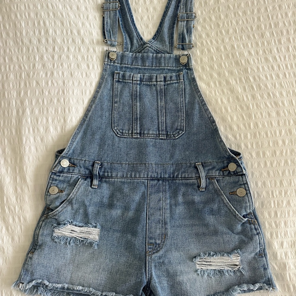PacSun Distressed Denim Overalls